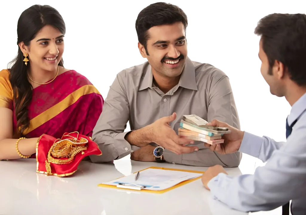 Indian couple selling gold